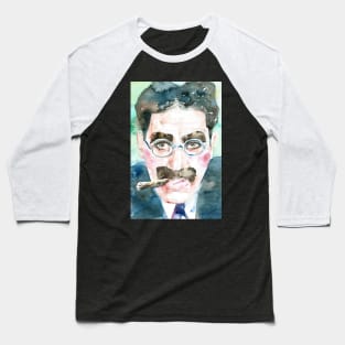 GROUCHO MARX watercolor portrait .1 Baseball T-Shirt